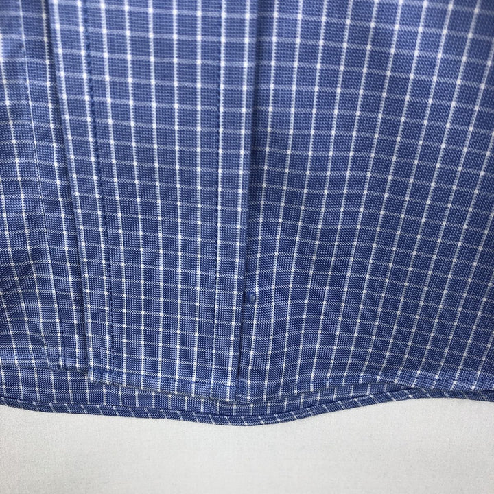 Brooks Brothers Est.1818 Short Sleeve Button-Down Check Shirt, Men's Size L cotton blue type Vintage Second Hand