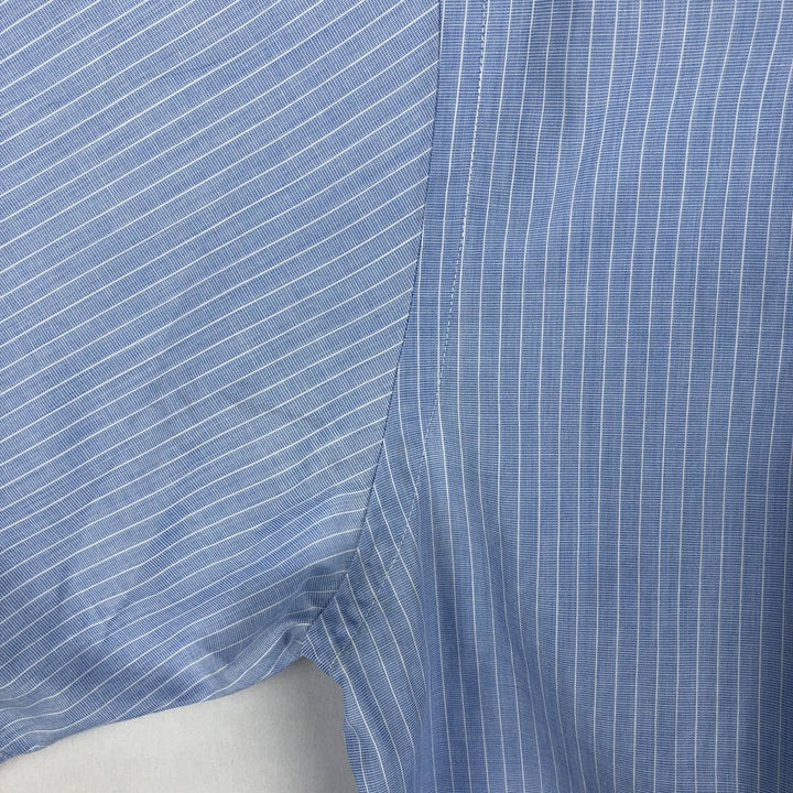Brooks Brothers 346 short sleeve button down striped shirt, men's size L cotton Blue type light blue Vintage Second Hand