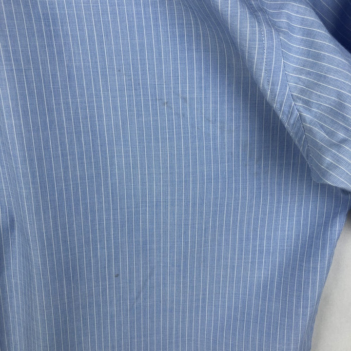 Brooks Brothers 346 short sleeve button down striped shirt, men's size L cotton Blue type light blue Vintage Second Hand