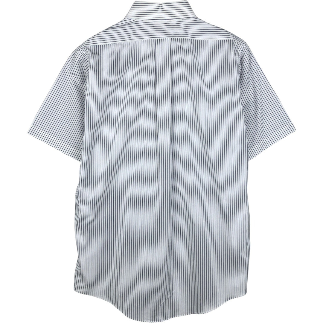 Brooks Brothers Est.1818 Short Sleeve Button-Down Striped Shirt, Men's M cotton white type Vintage Second Hand