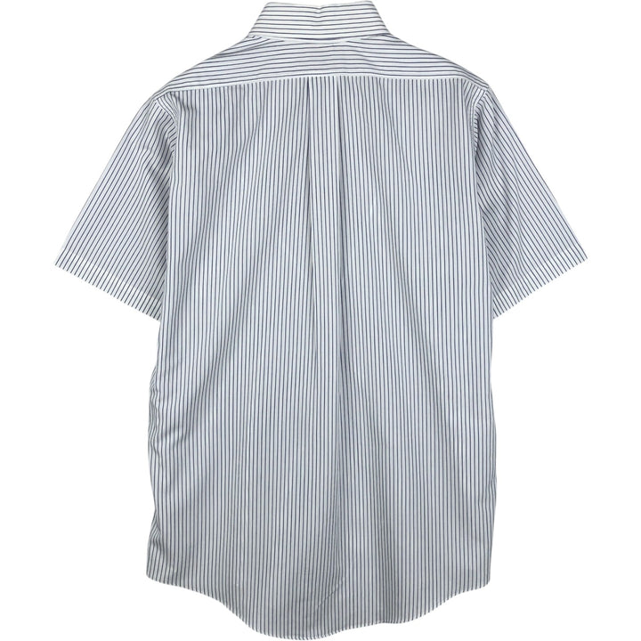Brooks Brothers Est.1818 Short Sleeve Button-Down Striped Shirt, Men's M cotton white type Vintage Second Hand