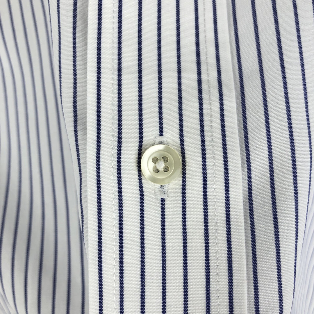 Brooks Brothers Est.1818 Short Sleeve Button-Down Striped Shirt, Men's M cotton white type Vintage Second Hand
