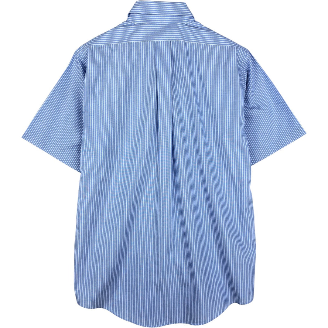 Brooks Brothers Est.1818 Short Sleeve Button-Down Striped Shirt, Men's M cotton blue type Vintage Second Hand