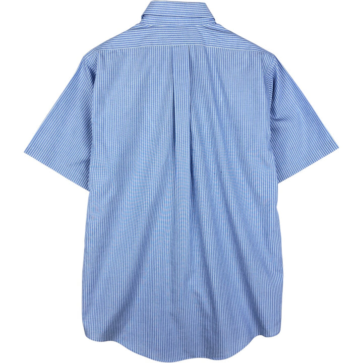 Brooks Brothers Est.1818 Short Sleeve Button-Down Striped Shirt, Men's M cotton blue type Vintage Second Hand