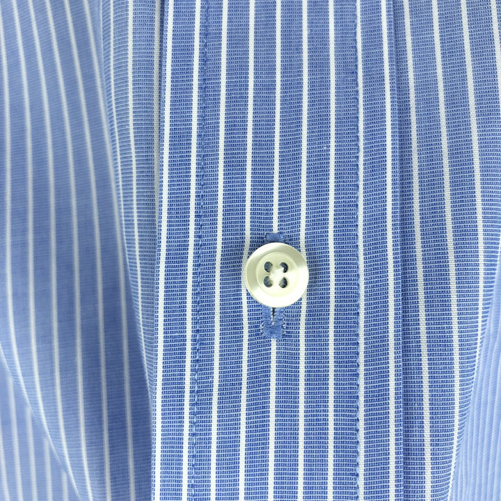 Brooks Brothers Est.1818 Short Sleeve Button-Down Striped Shirt, Men's M cotton blue type Vintage Second Hand