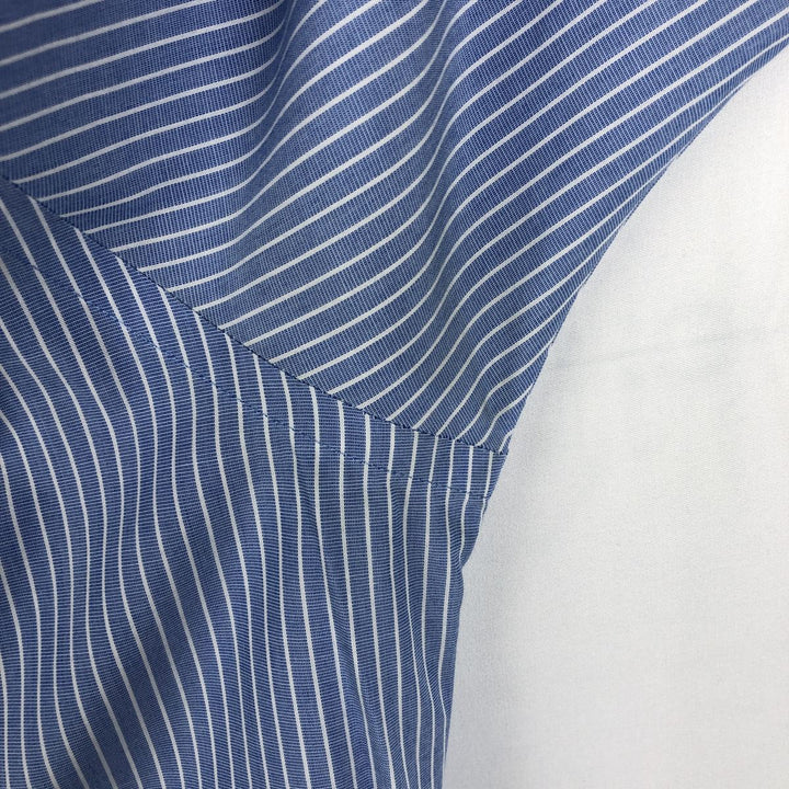 Brooks Brothers Est.1818 Short Sleeve Button-Down Striped Shirt, Men's M cotton blue type Vintage Second Hand