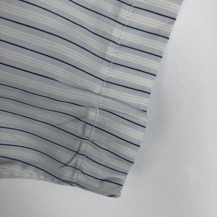 Brooks Brothers Est.1818 Multi-Stripe Short-Sleeve Cotton Striped Shirt, Cleric Shirt, Men's Size XL (approx.) cotton white type Vintage Second Hand