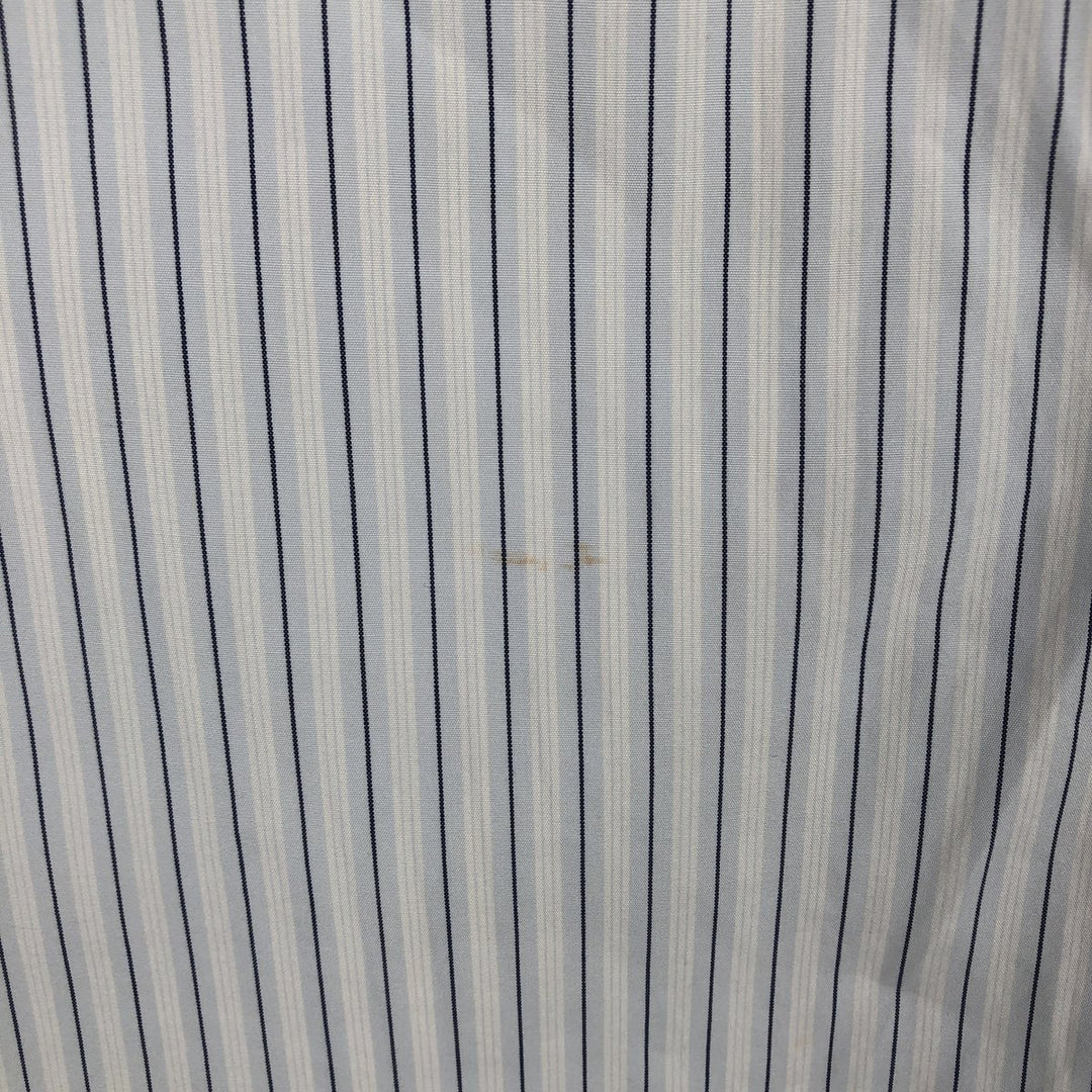 Brooks Brothers Est.1818 Multi-Stripe Short-Sleeve Cotton Striped Shirt, Cleric Shirt, Men's Size XL (approx.) cotton white type Vintage Second Hand