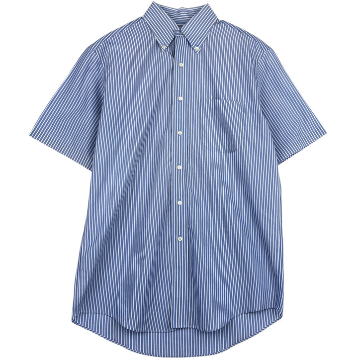 Brooks Brothers 346 short sleeve button down striped shirt, men's size M cotton blue type Vintage Second Hand