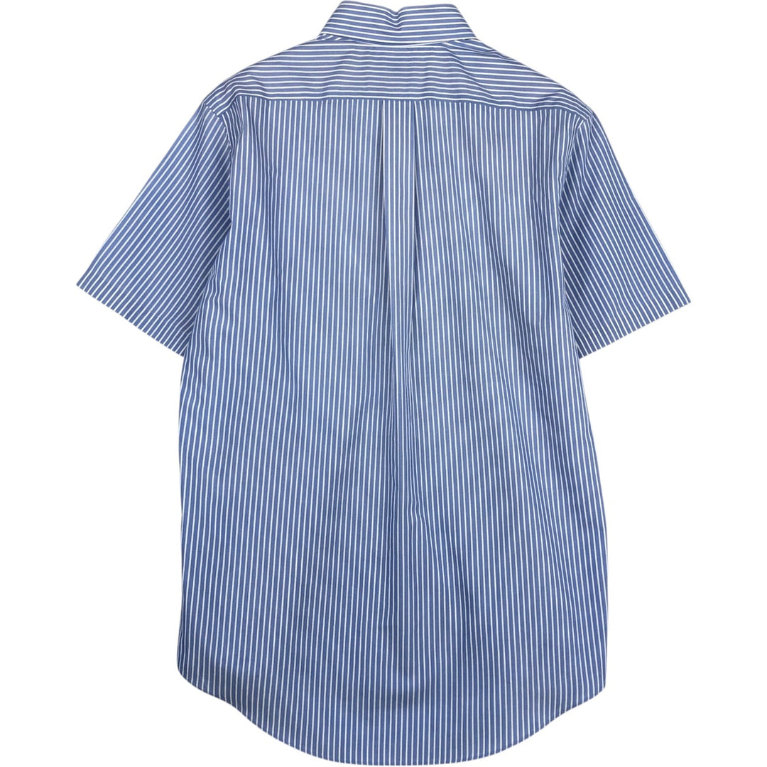 Brooks Brothers 346 short sleeve button down striped shirt, men's size M cotton blue type Vintage Second Hand