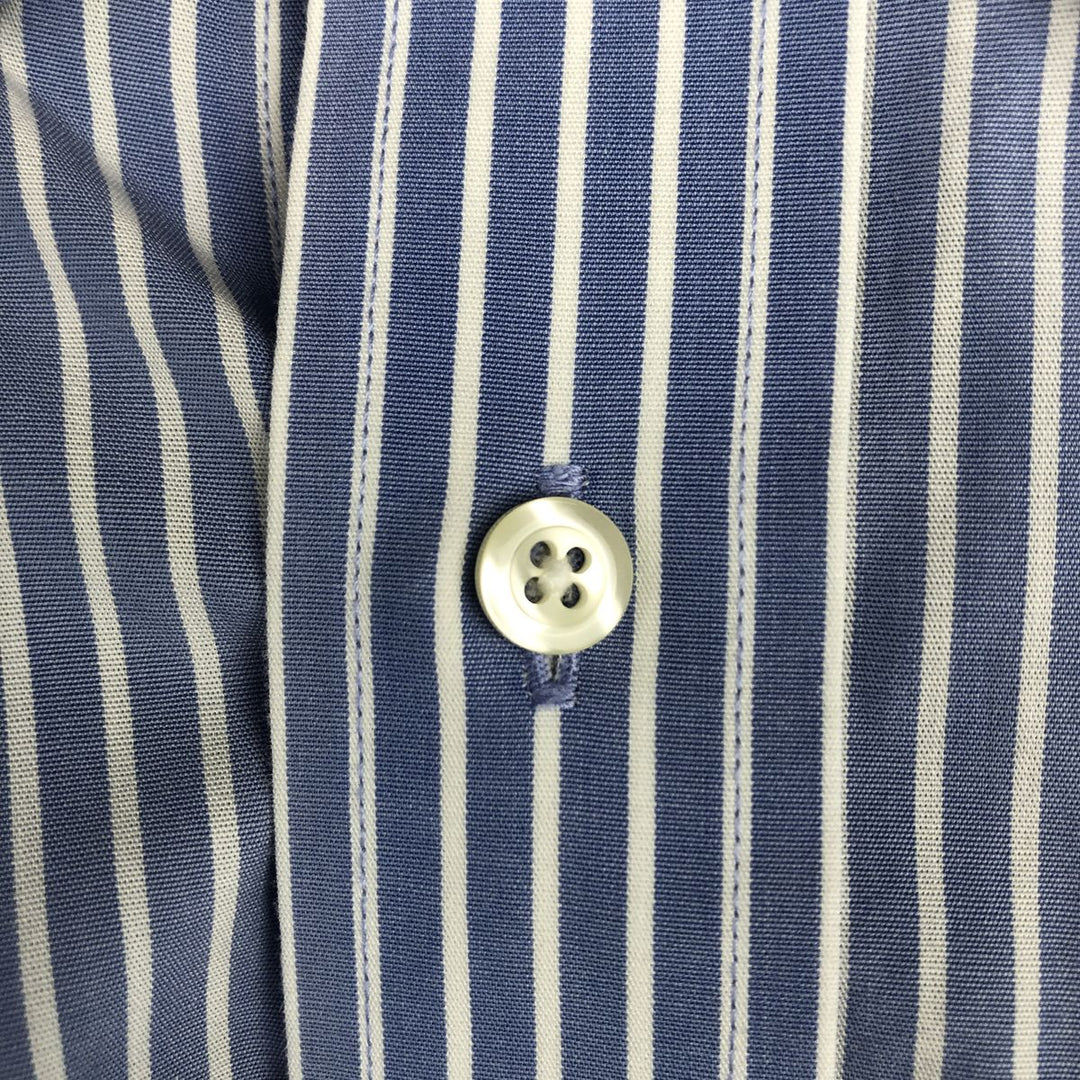 Brooks Brothers 346 short sleeve button down striped shirt, men's size M cotton blue type Vintage Second Hand