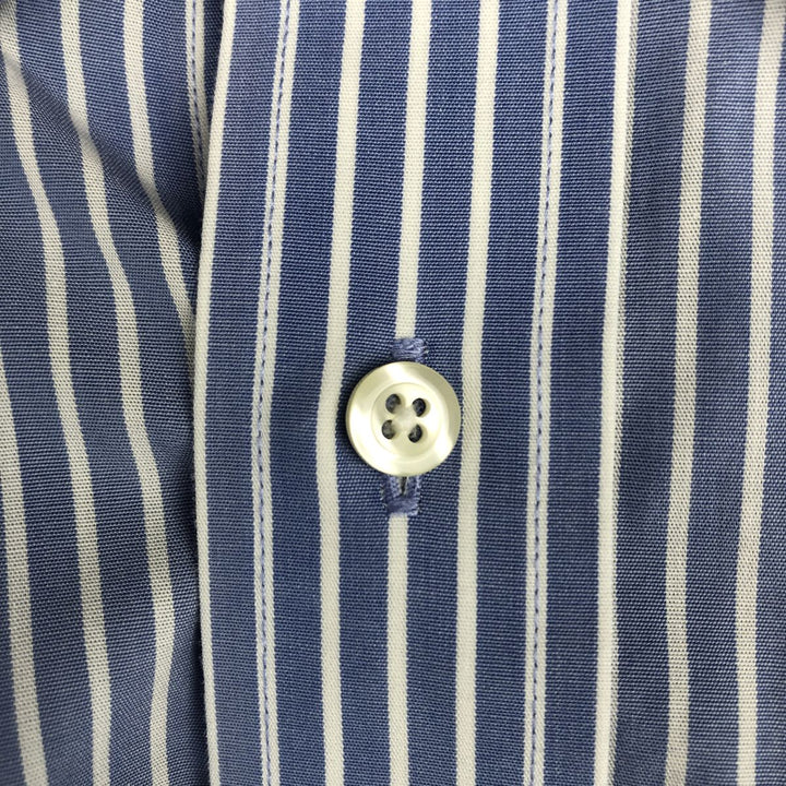 Brooks Brothers 346 short sleeve button down striped shirt, men's size M cotton blue type Vintage Second Hand