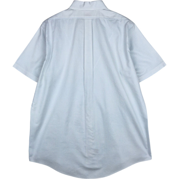 Brooks Brothers Est.1818 Short Sleeve Button-Down Striped Shirt, Men's Size L cotton white type Vintage Second Hand