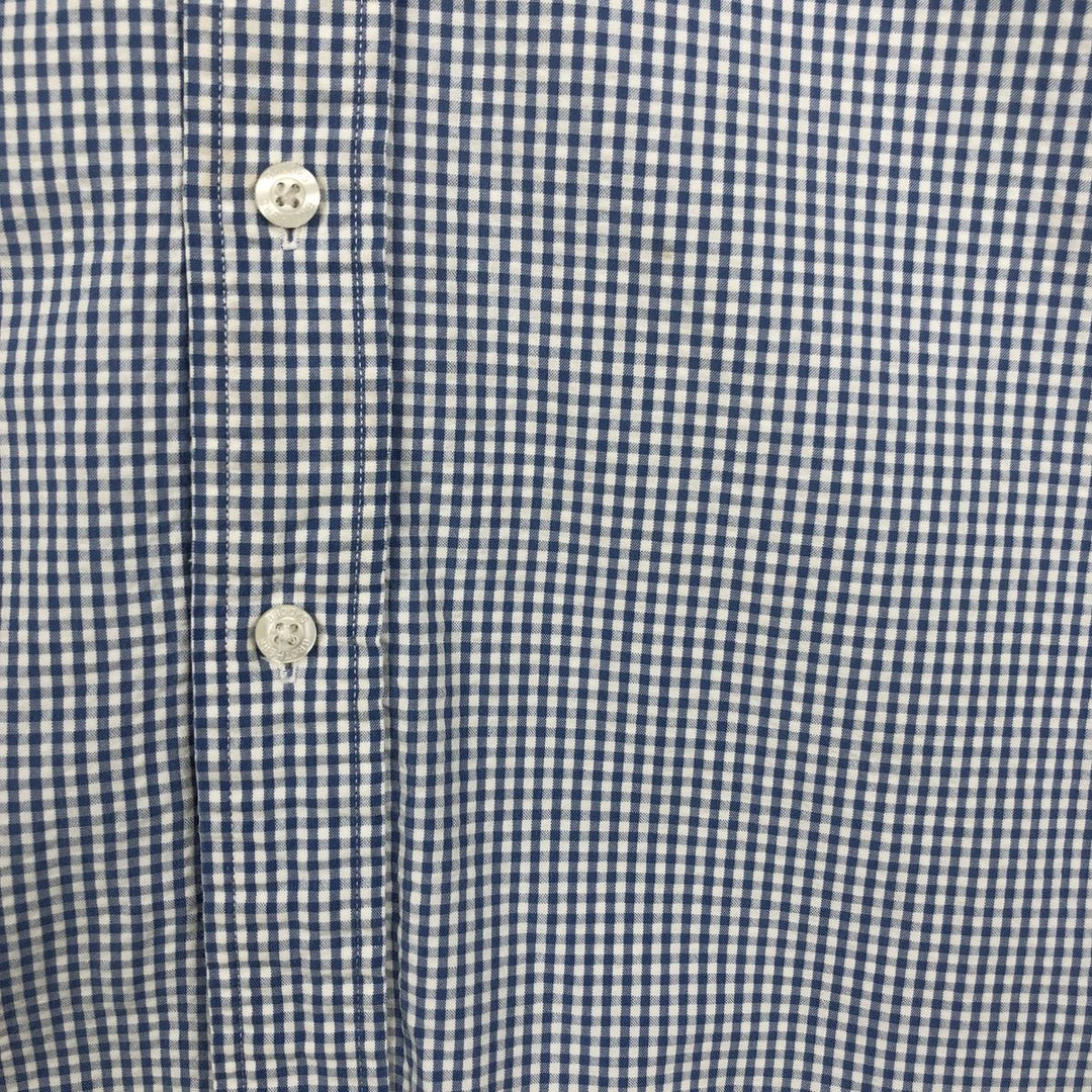 Brooks Brother Est.1818 Gingham Check Seersucker Short-Sleeve Button-Down Check Shirt, Men's Size L (approx.) cotton white type Vintage Second Hand