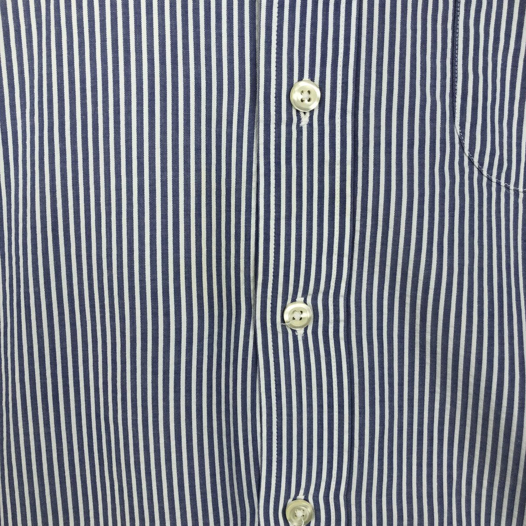 Brooks Brothers 346 Seersucker Short-Sleeve Button-Down Striped Shirt, Men's Size L (approx.) cotton blue type Vintage Second Hand