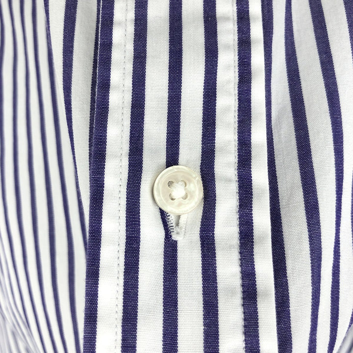 Brooks Brothers Est.1818 Short Sleeve Button-Down Striped Shirt Made in USA Men's Size L cotton white type Vintage Second Hand