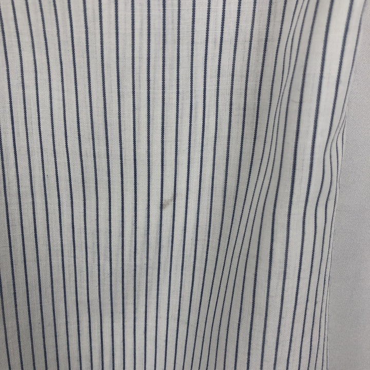 1970'S Sears Stripe Pattern Short-Sleeve Poly-Cotton Shirt, Men's Size L (Equivalent), Vintage polyester white type Vintage Second Hand