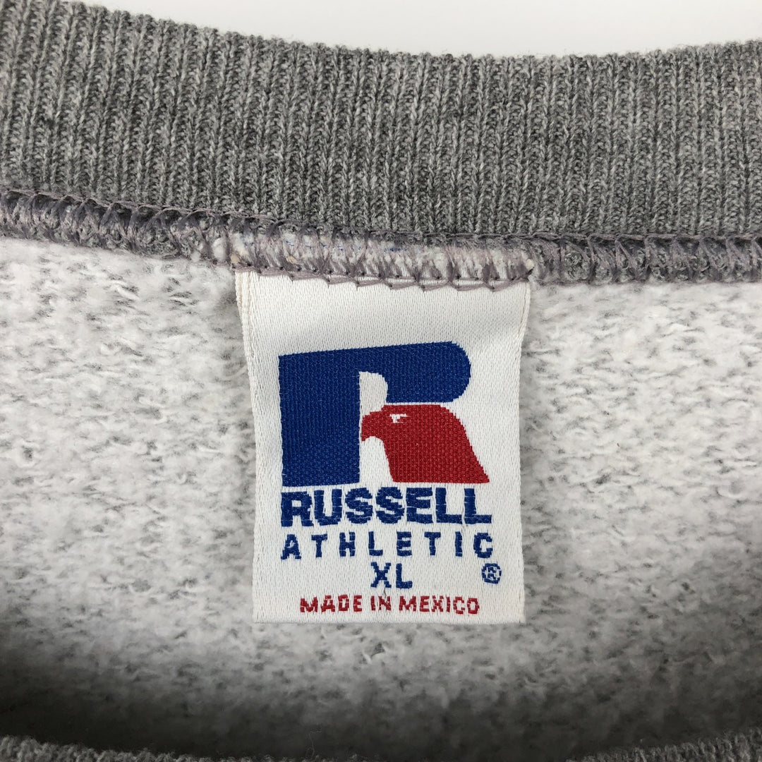 90s-00'S Russell Athletic College Sweatshirt, Men's Size XL (Equivalent), Vintage polyester gray type Vintage Second Hand