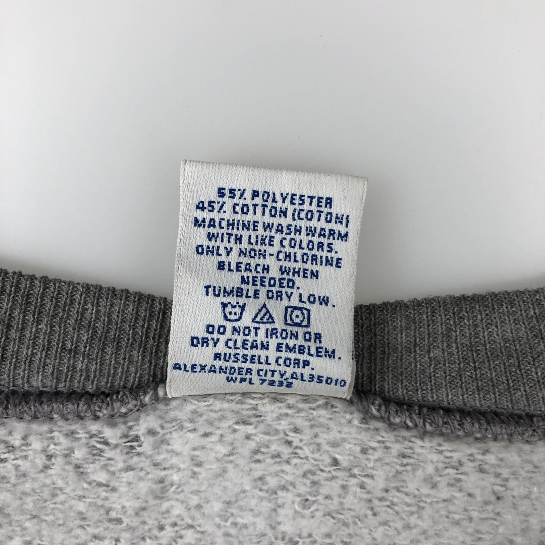 90s-00'S Russell Athletic College Sweatshirt, Men's Size XL (Equivalent), Vintage polyester gray type Vintage Second Hand