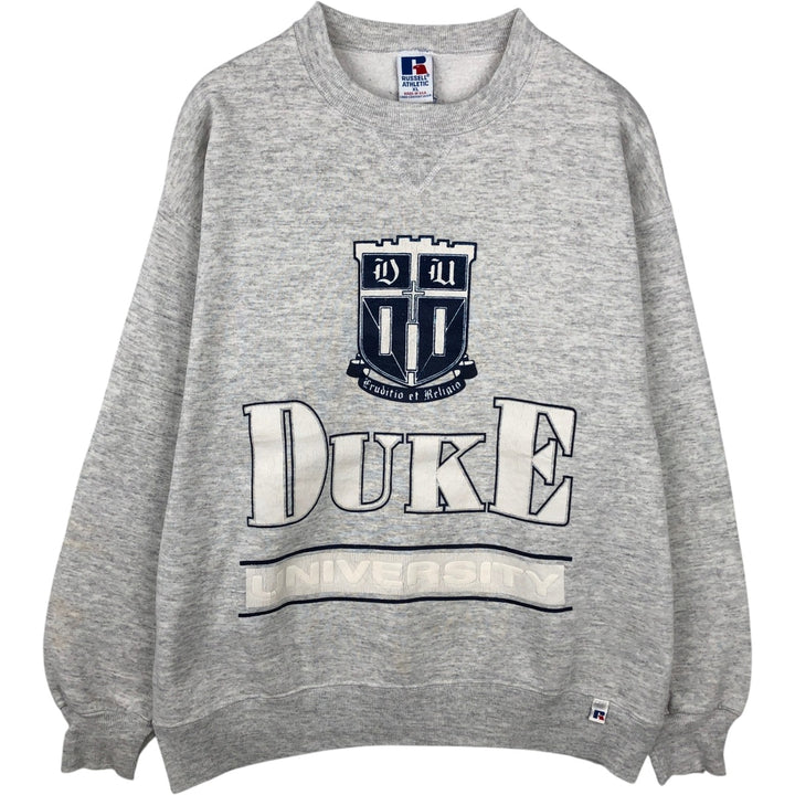 90'S Russell Atletic College Sweatshirt, Made in USA, Men's XL equivalent, Vintage cotton gray type Vintage Second Hand