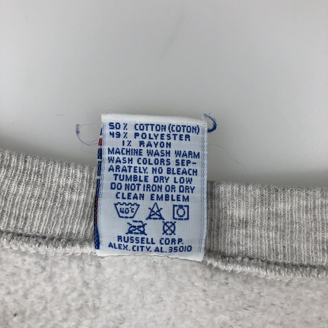 90'S Russell Atletic College Sweatshirt, Made in USA, Men's XL equivalent, Vintage cotton gray type Vintage Second Hand