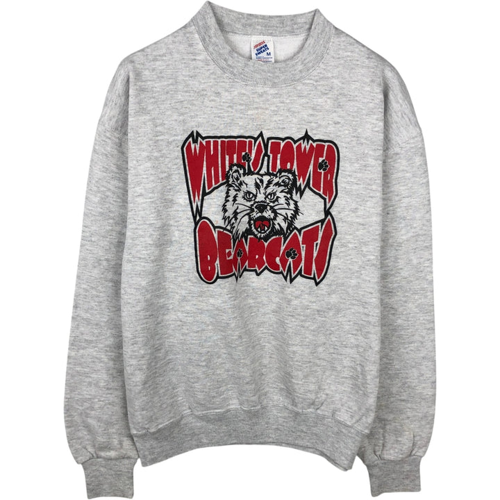 80s-90'S Jerzees SUPER SWEATS College Sweatshirt, Made in USA, Men's Size M (approx.), Vintage cotton gray type Vintage Second Hand