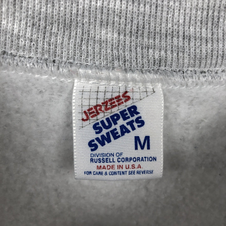 80s-90'S Jerzees SUPER SWEATS College Sweatshirt, Made in USA, Men's Size M (approx.), Vintage cotton gray type Vintage Second Hand