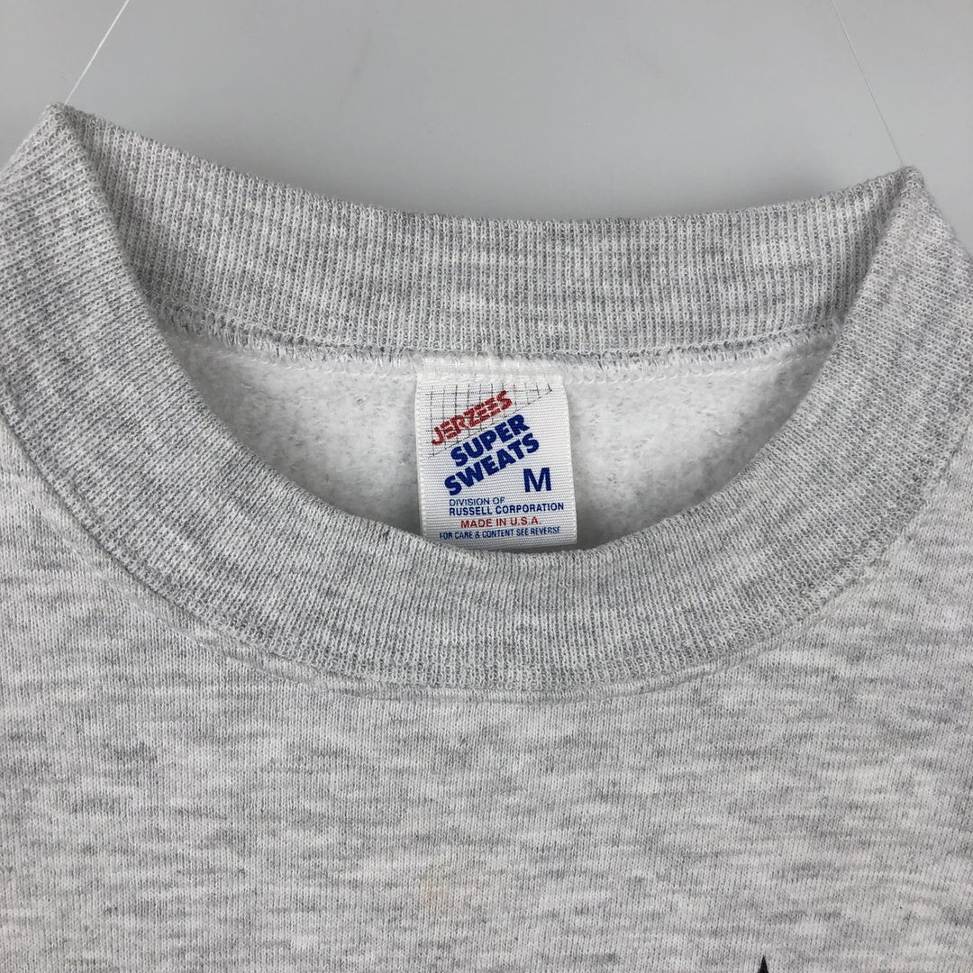 80s-90'S Jerzees SUPER SWEATS College Sweatshirt, Made in USA, Men's Size M (approx.), Vintage cotton gray type Vintage Second Hand