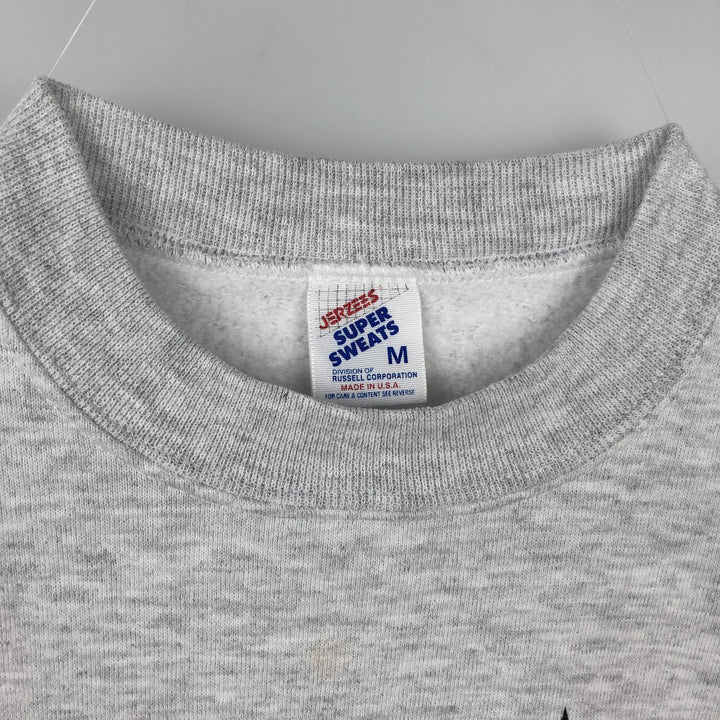 80s-90'S Jerzees SUPER SWEATS College Sweatshirt, Made in USA, Men's Size M (approx.), Vintage cotton gray type Vintage Second Hand
