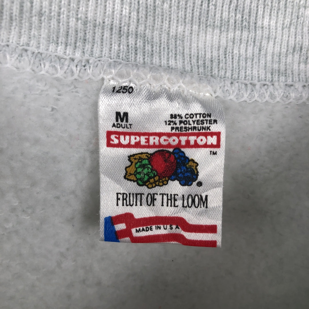 1990'S Fruit of the Loom Supercotton USA-made Men's Size M (Equivalent) Vintage cotton gray type Vintage Second Hand