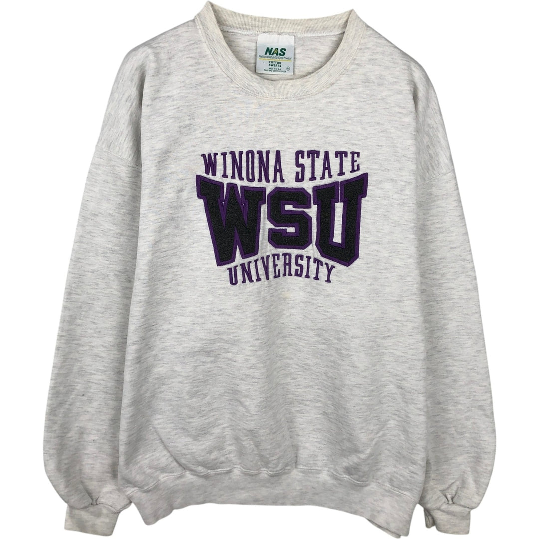 90'S NAS Triple Print College Sweatshirt, Made in USA, Men's XL (approx.) Vintage cotton gray type Vintage Second Hand
