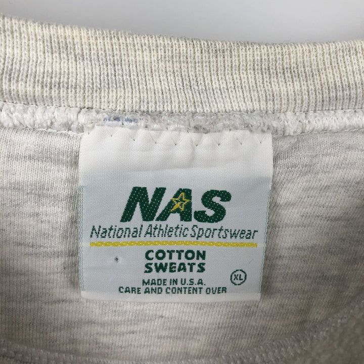 90'S NAS Triple Print College Sweatshirt, Made in USA, Men's XL (approx.) Vintage cotton gray type Vintage Second Hand