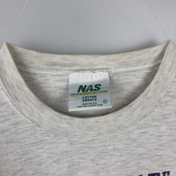 90'S NAS Triple Print College Sweatshirt, Made in USA, Men's XL (approx.) Vintage cotton gray type Vintage Second Hand