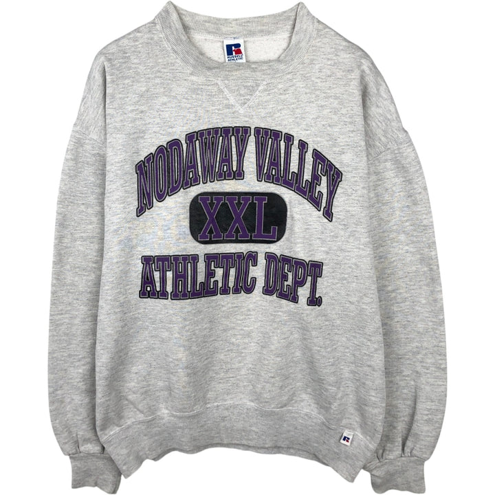 Vintage 90'S Russell triple print sweatshirt, made in the USA, size L, men's cotton gray type Vintage Second Hand