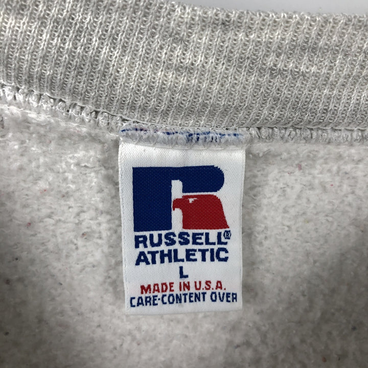 Vintage 90'S Russell triple print sweatshirt, made in the USA, size L, men's cotton gray type Vintage Second Hand