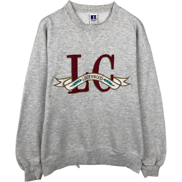 90'S Russell College Sweatshirt, Made in USA, Men's L, Vintage cotton gray type Vintage Second Hand