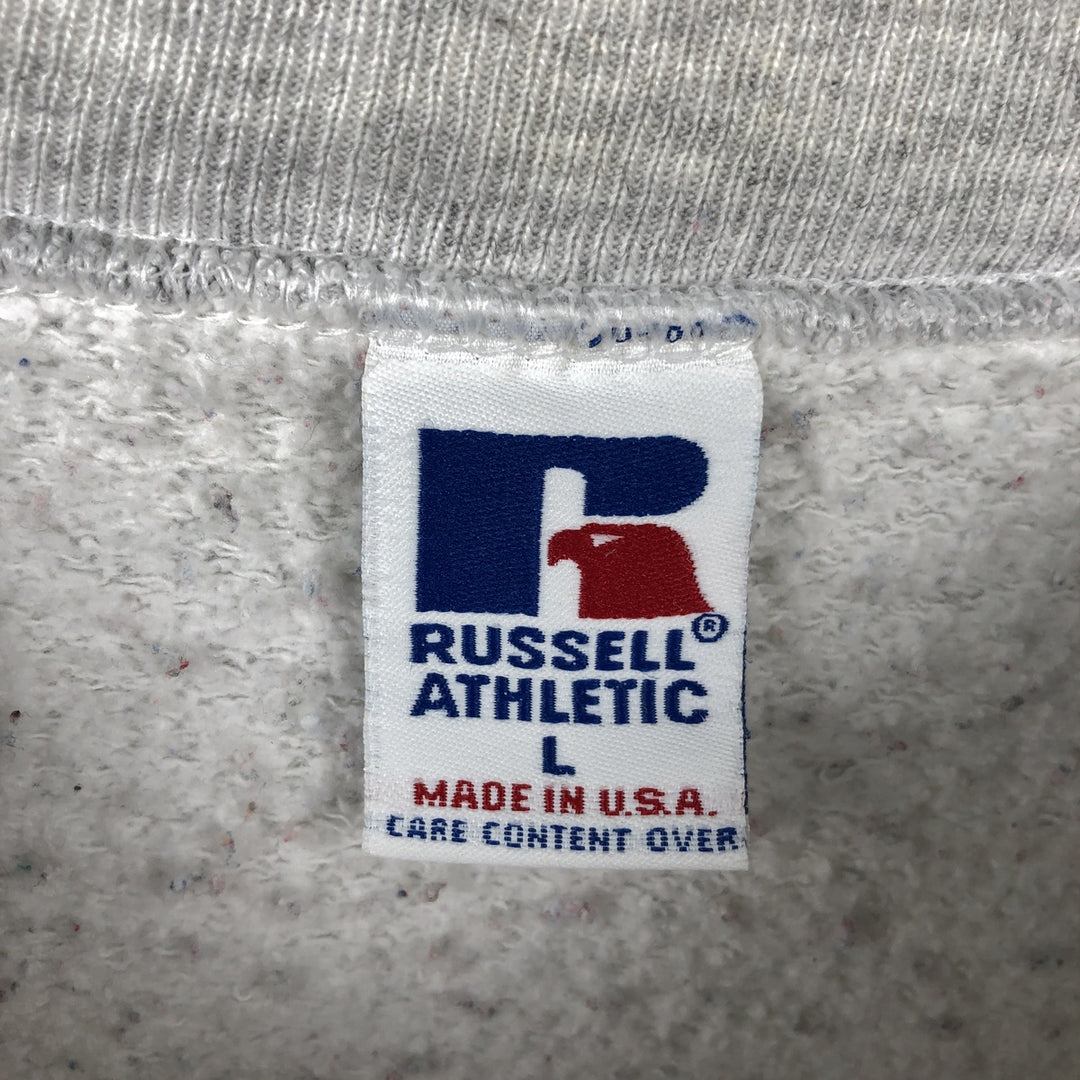 90'S Russell College Sweatshirt, Made in USA, Men's L, Vintage cotton gray type Vintage Second Hand