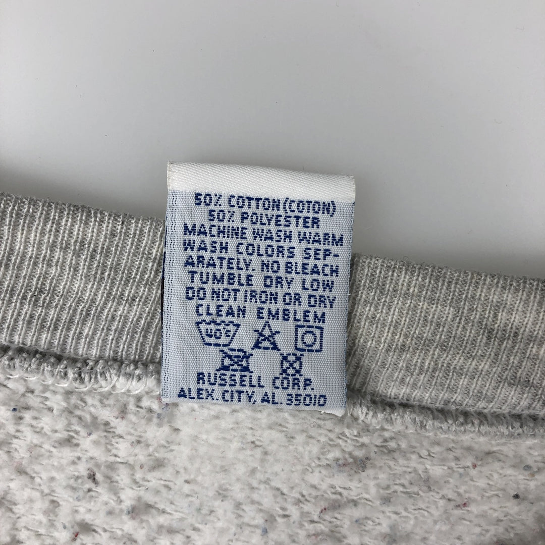 90'S Russell College Sweatshirt, Made in USA, Men's L, Vintage cotton gray type Vintage Second Hand