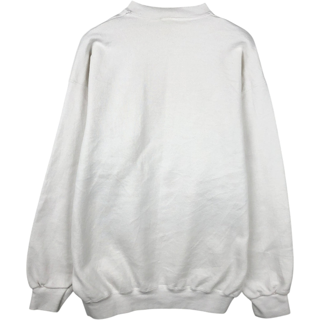 90'S Tultex University of Wisconsin Large Print College Character Sweatshirt, Made in USA cotton white type Vintage Second Hand