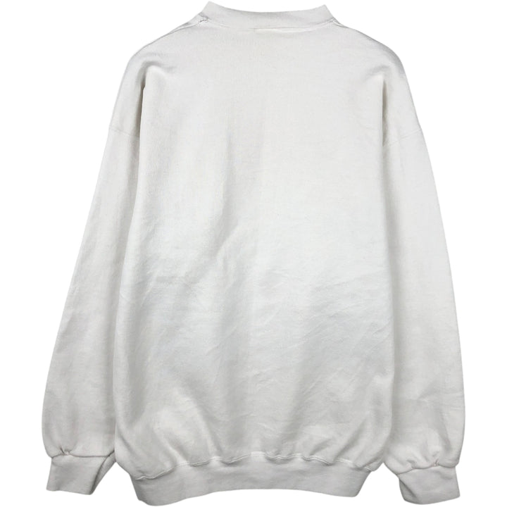 90'S Tultex University of Wisconsin Large Print College Character Sweatshirt, Made in USA cotton white type Vintage Second Hand
