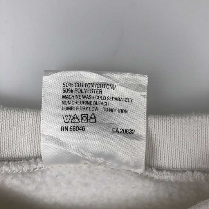 90'S Tultex University of Wisconsin Large Print College Character Sweatshirt, Made in USA cotton white type Vintage Second Hand