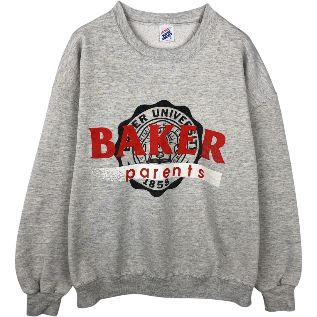 80s-90'S Jerzees College Sweatshirt, Made in USA, Men's XXL equivalent, Vintage polyester gray type Vintage Second Hand