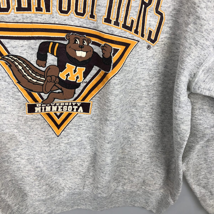 90'S Galtsand, University of Minnesota College Character Sweatshirt, Made in USA, Men's XL equivalent, Vintage cotton gray type Vintage Second Hand