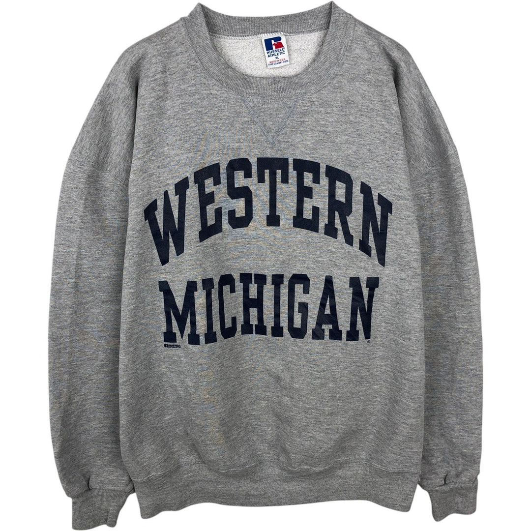 Vintage 90'S Russell ATHLETIC college sweatshirt, made in the USA, size XL, men's cotton gray type Vintage Second Hand