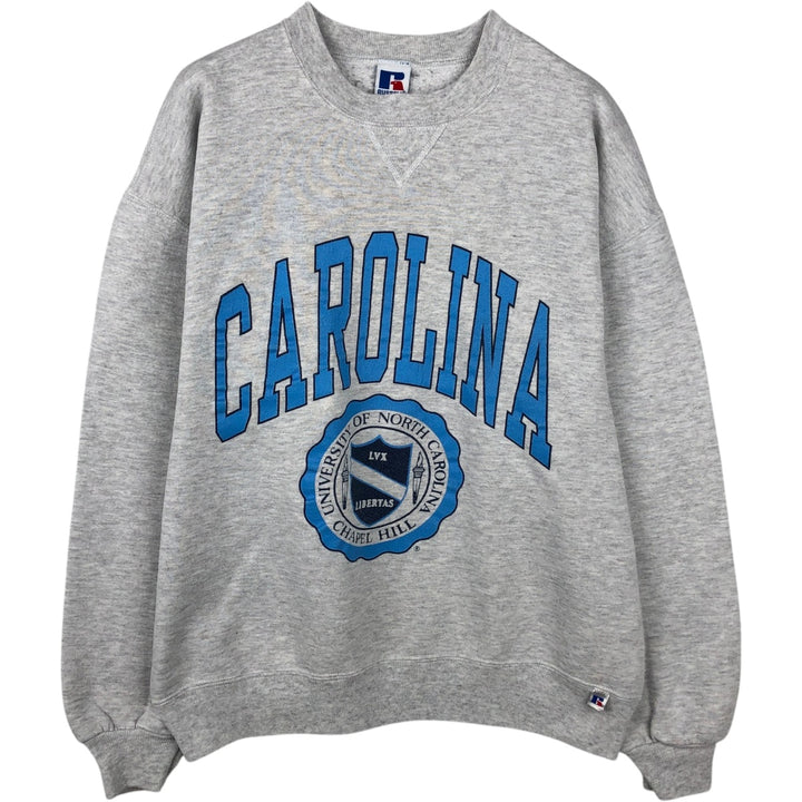 90'S Russell Athletic University of North Carolina College Sweatshirt, Made in USA, Men's Size L (approx.), Vintage cotton gray type Vintage Second Hand