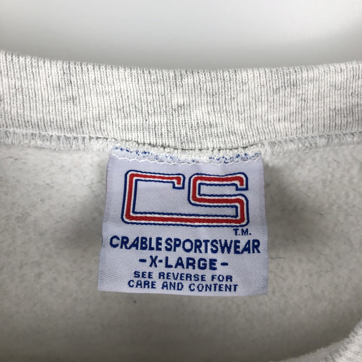 90'S CRABLE SPORTSWEAR University of Wisconsin College Sweatshirt, Made in USA, Men's XL equivalent, Vintage cotton gray type Vintage Second Hand