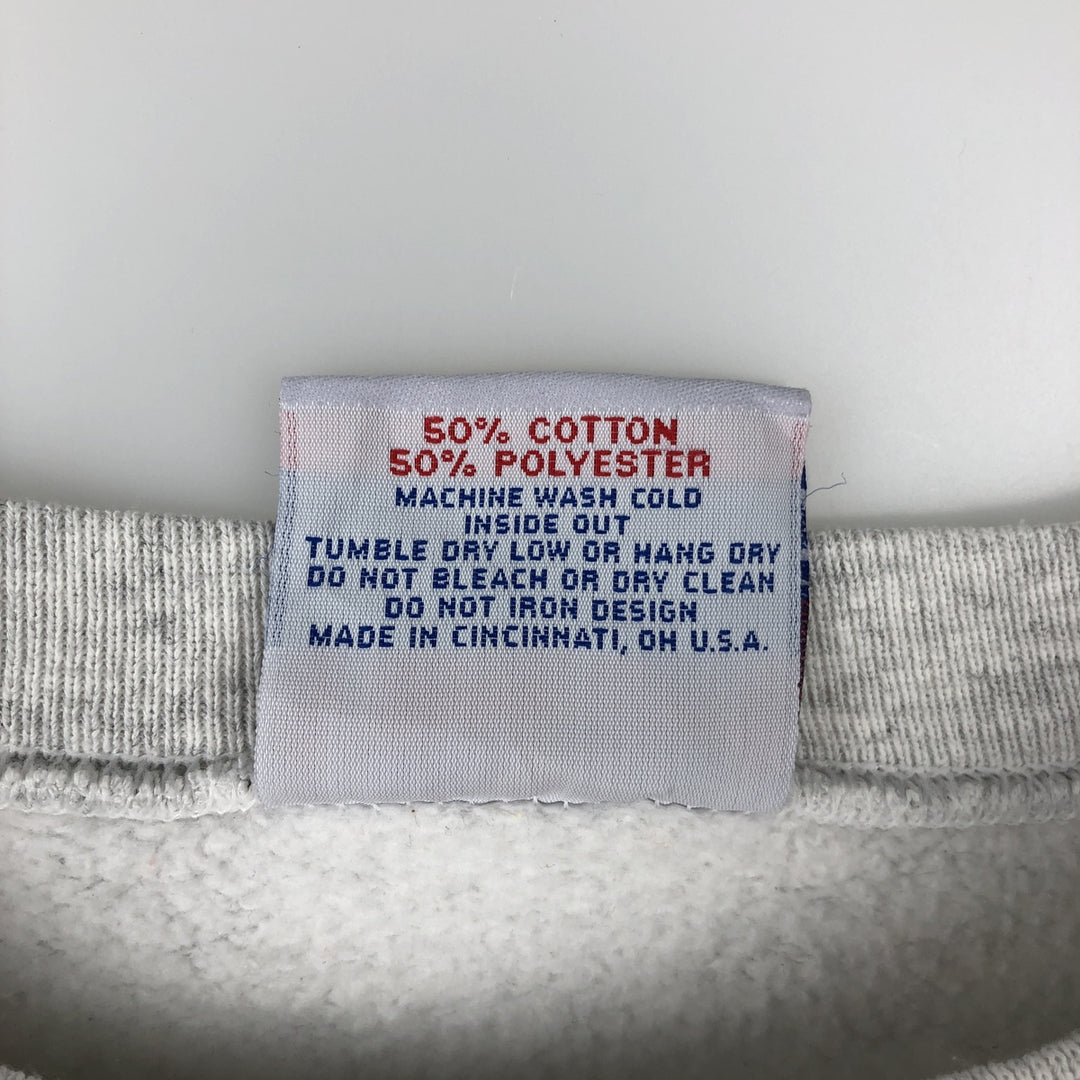 90'S CRABLE SPORTSWEAR University of Wisconsin College Sweatshirt, Made in USA, Men's XL equivalent, Vintage cotton gray type Vintage Second Hand