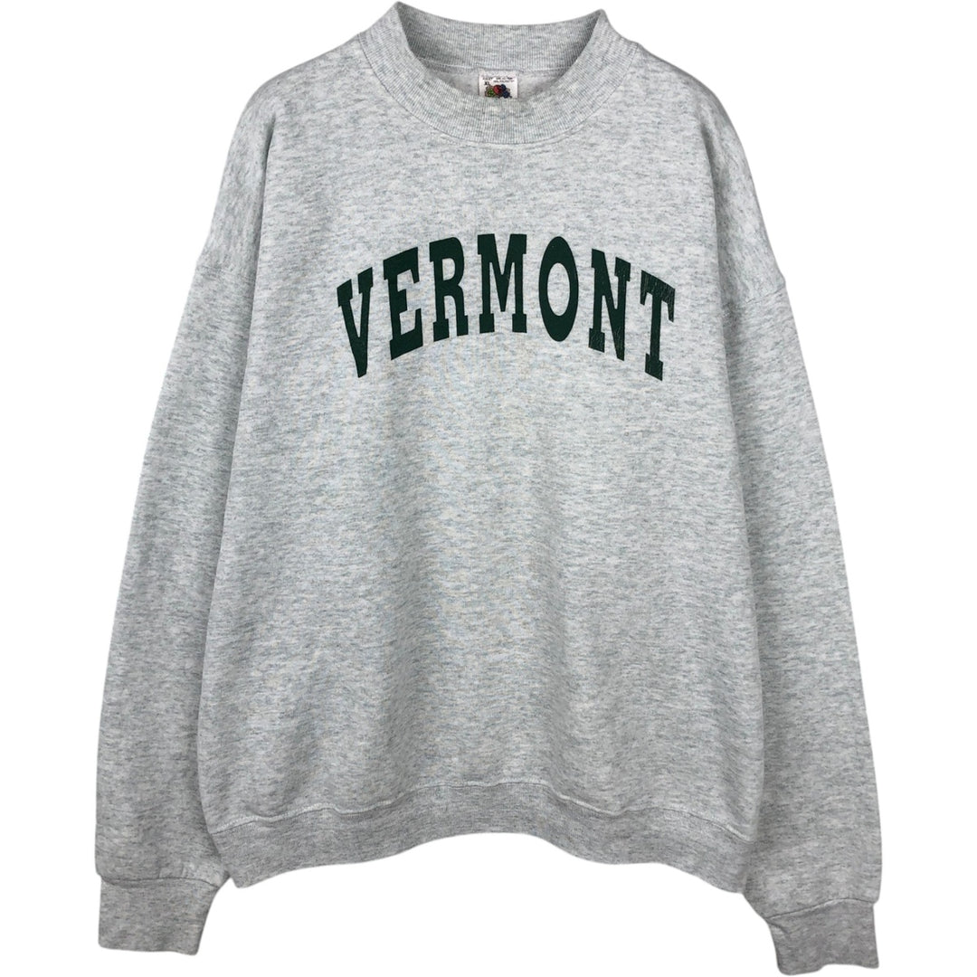 90'S Fruit of the Loom College Sweatshirt, Made in USA, Men's XL, Vintage cotton gray type Vintage Second Hand