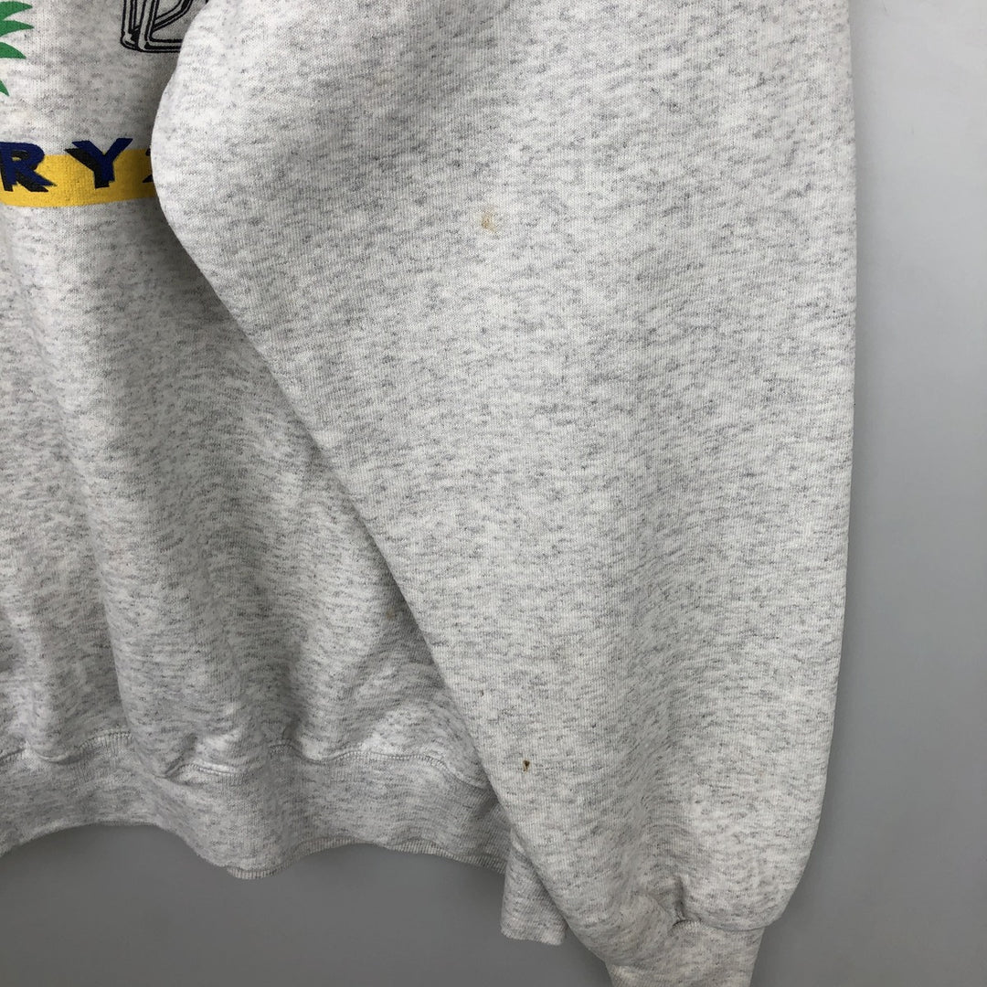 90'S PM SPORTS College Sweatshirt, Made in USA, Men's XL equivalent, Vintage polyester gray type Vintage Second Hand