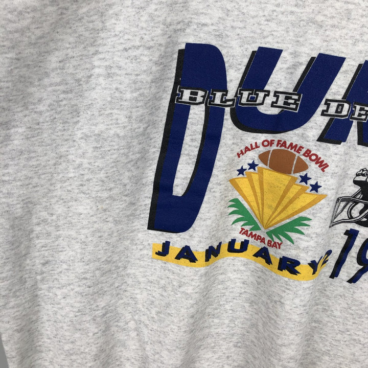 90'S PM SPORTS College Sweatshirt, Made in USA, Men's XL equivalent, Vintage polyester gray type Vintage Second Hand